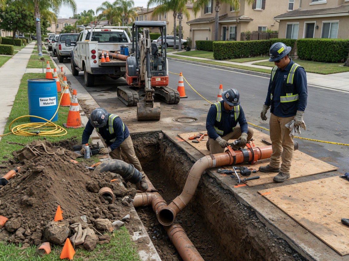 sewer pipe repair by Orange County Trenchless Pipe Repair in Orange County, CA
